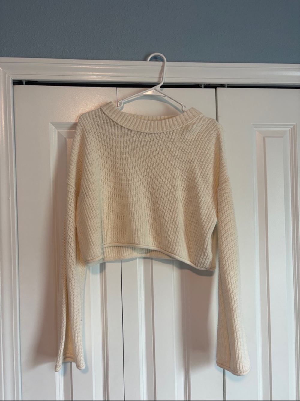 wild fable Cropped Ribbed Sweater Top - Cream